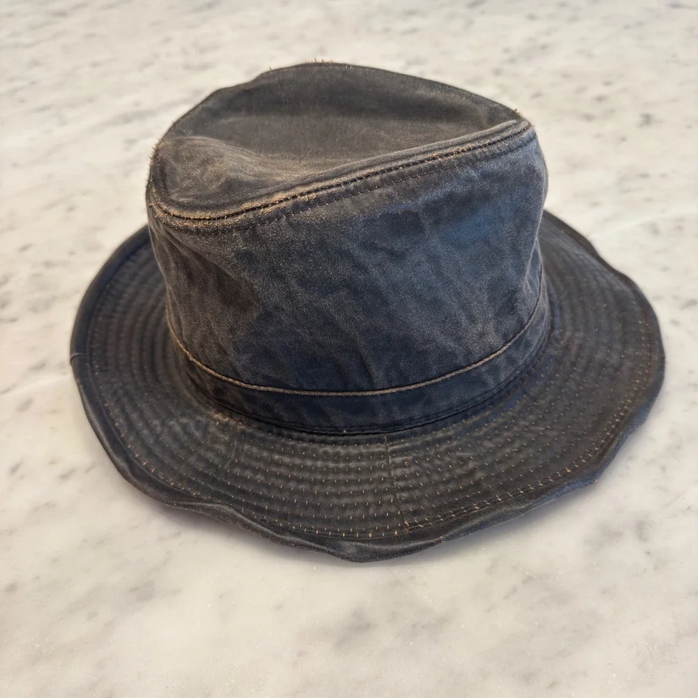 YAK & YETI Kids‎ Bucket Hat Distressed Washed Black Cotton Outdoor Sun Hat